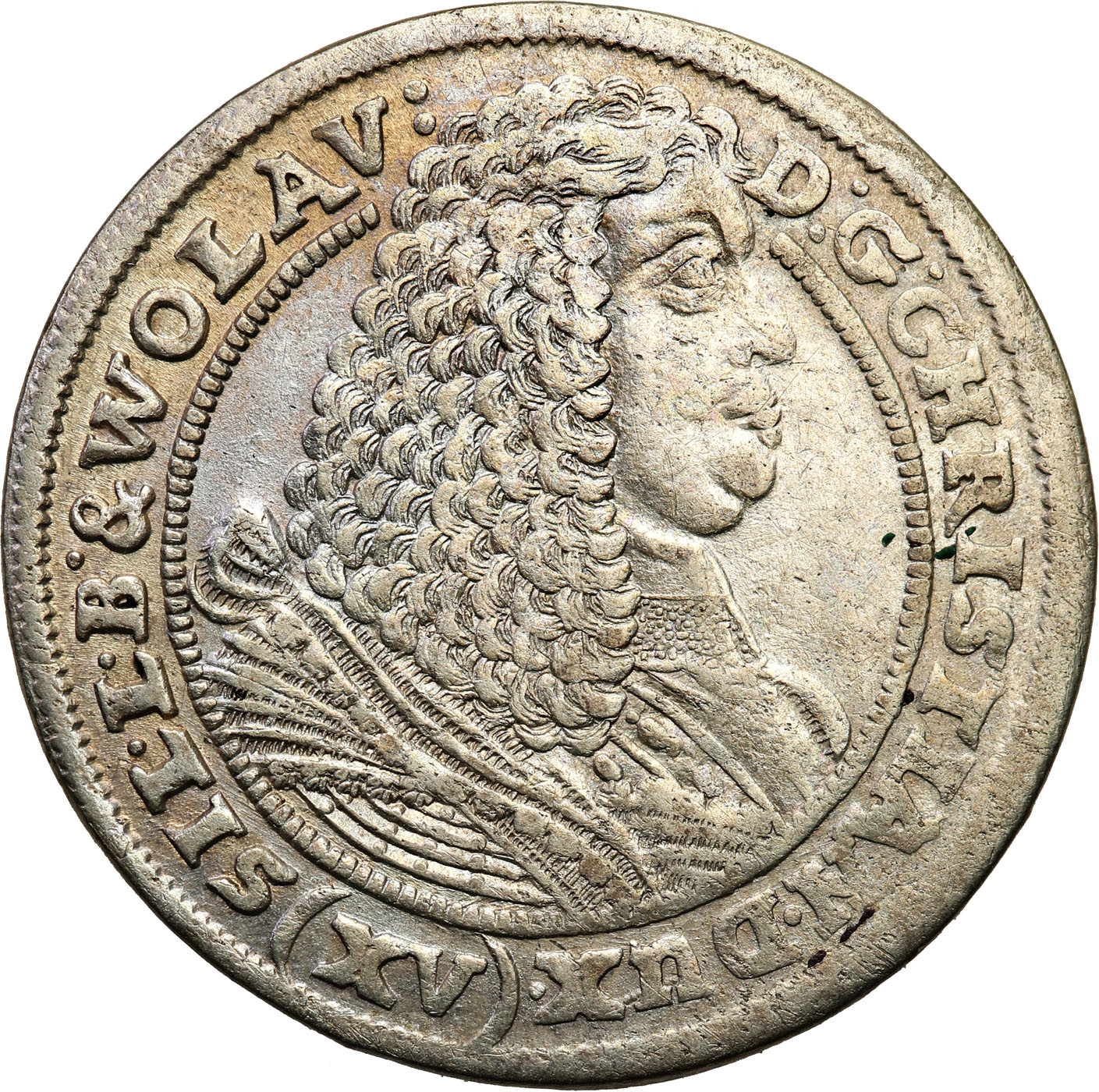 Śląsk, księstwo legnicko-brzesko-wołowskie. Krystian Wołowski. 15 krajcarów 1661, Brzeg – WOLAV